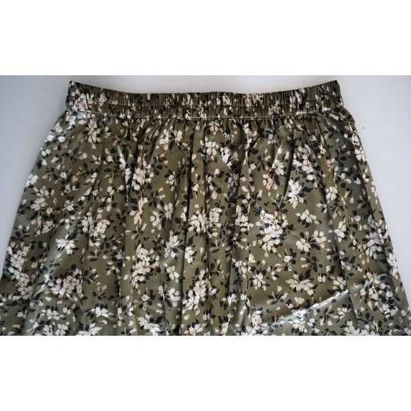 Mia Joy x Joyfolie 2-3121 Women's Sz S Green Floral Palazzo Wide Leg Satin Pants - Picture 6 of 8